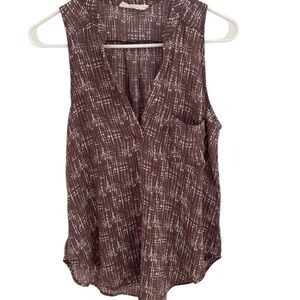 Lush Women's Sleeveless Top - Blouse Brown Pattern